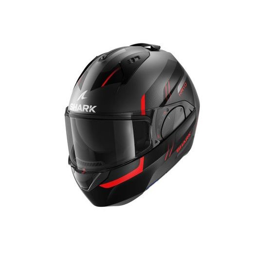 SHARK PŘEKLOPNÁ MOTO PŘILBA EVO-ES KRYD  MAT ANTHRACITE BLUE RED