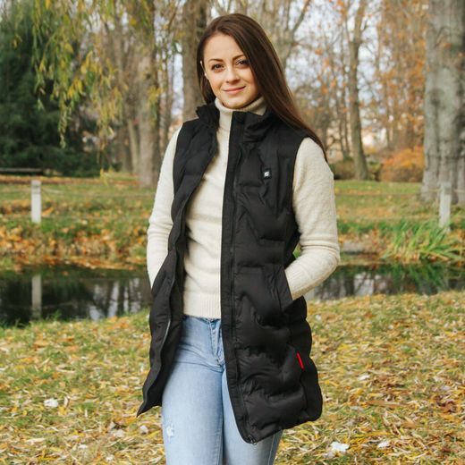 DÁMSKÁ VYHŘÍVANÁ VESTA INSPORTLINE WARMELONG - ČERNÁ