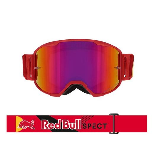 BRÝLE STRIVE, REDBULL SPECT (ČERVENÉ MÁTNÉ, PLEXI FIALOVÉ ZRCADLOVÉ)