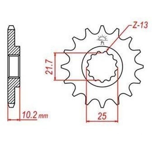 ŘETĚZOVÉ KOLEČKO PRO SEKUNDÁRNÍ ŘETĚZY TYPU 520, JT - ANGLIE (13 ZUBŮ)