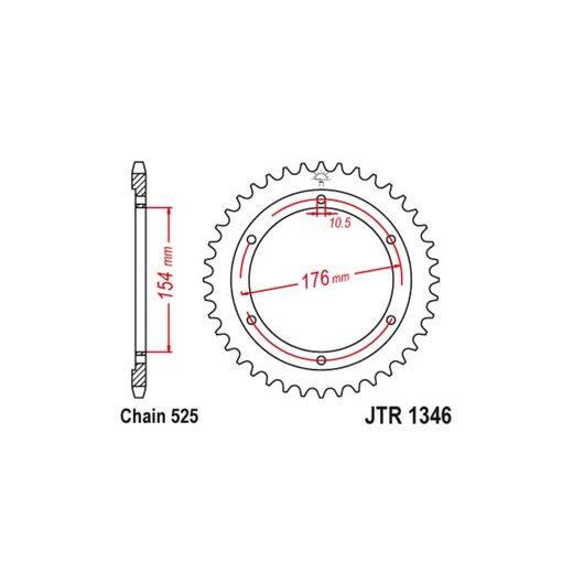 OCELOVÁ ROZETA PRO SEKUNDÁRNÍ ŘETĚZY TYPU 525, JT (43 ZUBŮ)