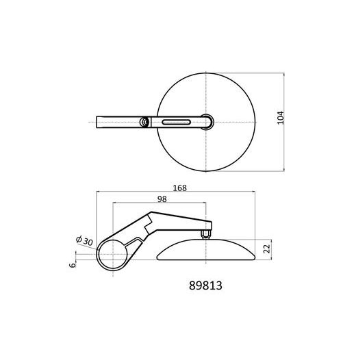 ZPĚTNÉ ZRCÁTKO UNIVERZÁLNÍ DO KONCŮ ŘIDÍTEK D-MIRROR-9 KRÁTKÉ (SADA 2 KS), DAYTONA