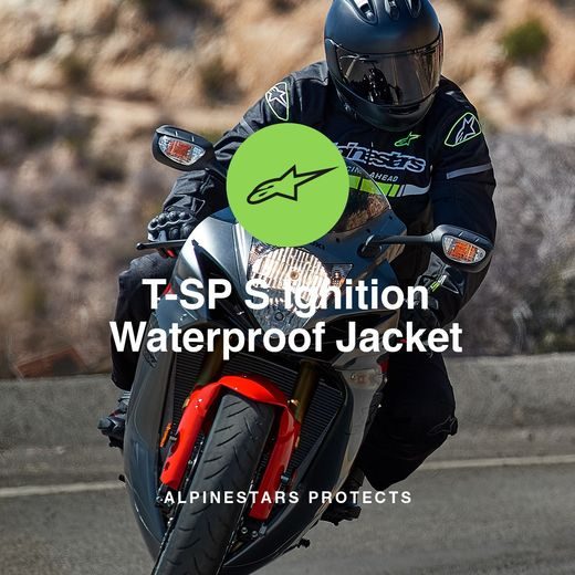 BUNDA T-SP S IGNITION WATERPROOF, ALPINESTARS (ČERNÁ/BÍLÁ/ČERVENÁ FLUO)