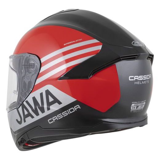 PŘILBA INTEGRAL GT 2.1 JAWA SPORT, CASSIDA (ČERNÁ/ČERVENÁ PERLEŤ/STŘÍBRNÁ)