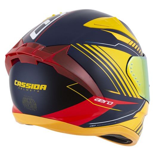 PŘILBA AERO DROME, CASSIDA (MODRÁ/ŽLUTÁ FLUO/ORANŽOVÁ/ČERVENÁ/SVĚTLE MODRÁ/BÍLÁ)