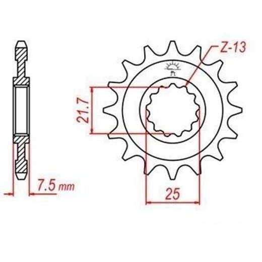 ŘETĚZOVÉ KOLEČKO PRO SEKUNDÁRNÍ ŘETĚZY TYPU 520, JT - ANGLIE (15 ZUBŮ)