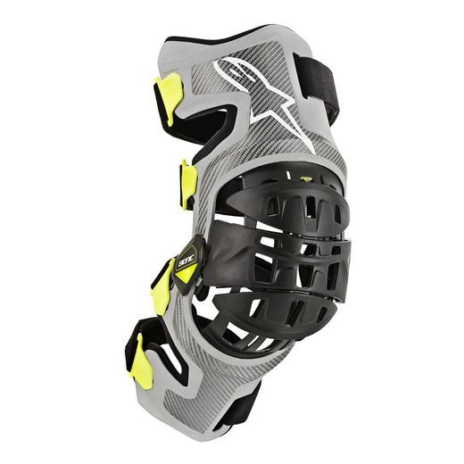 ALPINESTARS KOLENNÍ ORTÉZY BIONIC-7 (STŘÍBRNÁ/ŽLUTÁ FLUO, PÁR)