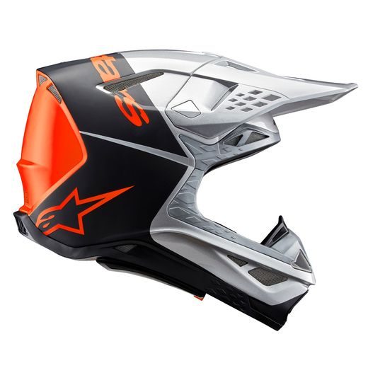 PŘILBA ALPINESTARS SUPERTECH S-M10 FLOOD (STŘÍBRNÁ/ČERNÁ/ORANŽOVÁ FLUO) 2024
