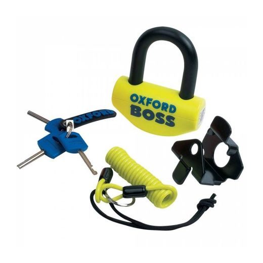 ZÁMEK KOTOUČOVÉ BRZDY BOSS, OXFORD - ANGLIE (ŽLUTÝ/ČERNÝ, PRŮMĚR ČEPU 14 MM)