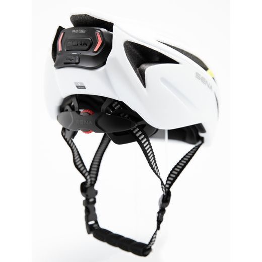 CYKLO PŘILBA S HEADSETEM R2 EVO, SENA (MATNÁ BÍLÁ)