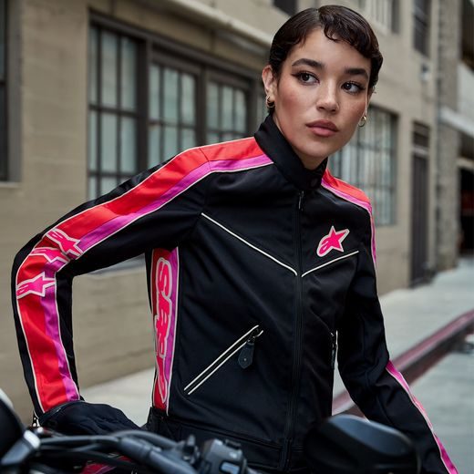 BUNDA STELLA T-DYNO WATER RESISTANT, ALPINESTARS, DÁMSKÁ (ČERNÁ/ČERVENÁ/RŮŽOVÁ) 2025