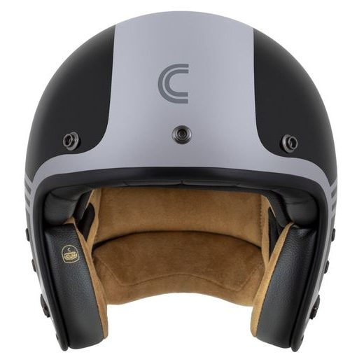 CASSIDA OTEVŘENÁ RETRO MOTO PŘILBA ESO JAWA PANEL ČERNÁ PERLEŤ ANTRACIT STŘÍBRNÁ