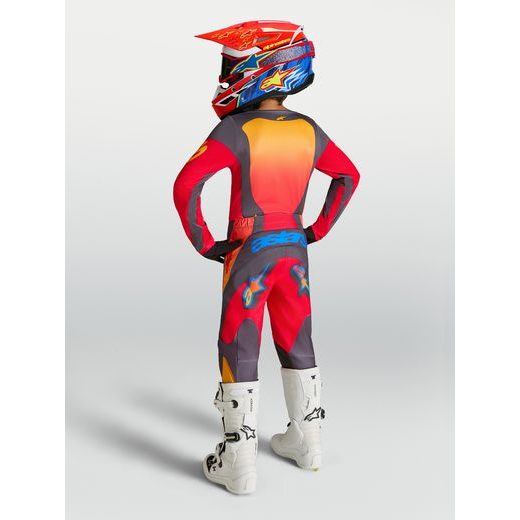 DRES RACER HUNT YOUTH, ALPINESTARS, DĚTSKÉ (ČERVENÁ/TMAVĚ ŠEDÁ/GRADIENT) 2027