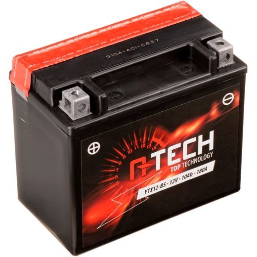 BATERIE 12V, YTX12-BS, 10AH, 180A, BEZÚDRŽBOVÁ MF AGM 150X87X130 A-TECH (VČ. BALENÍ ELEKTROLYTU)