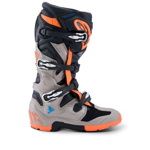 BOTY TECH 7 ENDURO, ALPINESTARS (ČERNÁ/TMAVĚ ŠEDÁ/ORANŽOVÁ FLUO) 2026