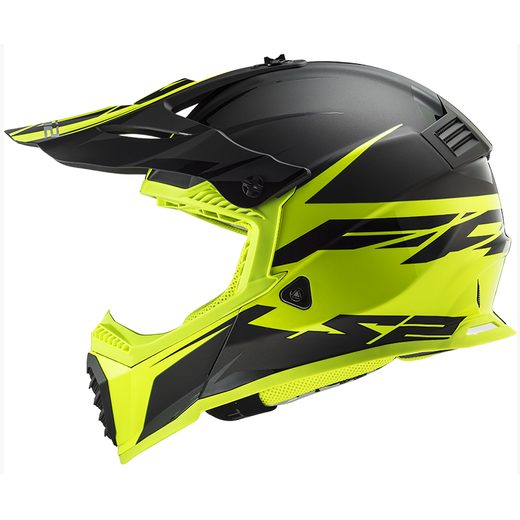 LS2 MOTOKROSOVÁ PŘILBA MX437 FAST EVO ROAR MATT BLACK HI VIS YELLOW
