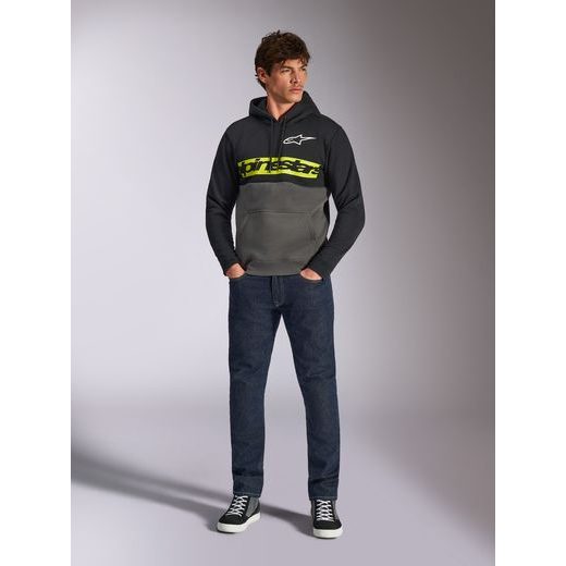 MIKINA PARALLEL HOODIE, ALPINESTARS (ČERNÁ/ŠEDÁ)