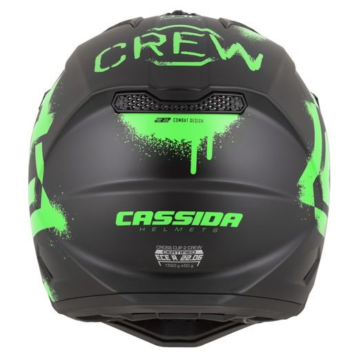 PŘILBA CROSS CUP 2 CREW, CASSIDA (ČERNÁ MATNÁ/ZELENÁ FLUO) 2026