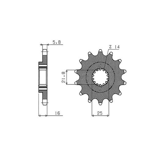 ŘETĚZOVÉ KOLEČKO PRO SEKUNDÁRNÍ ŘETĚZY TYPU 520, SUNSTAR (15 ZUBŮ)