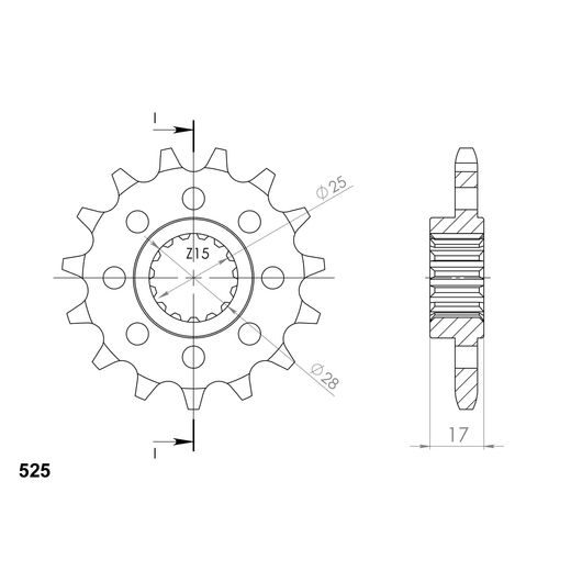 ŘETĚZOVÉ KOLEČKO SUPERSPROX CST-5054:15 15 ZUBŮ, 525