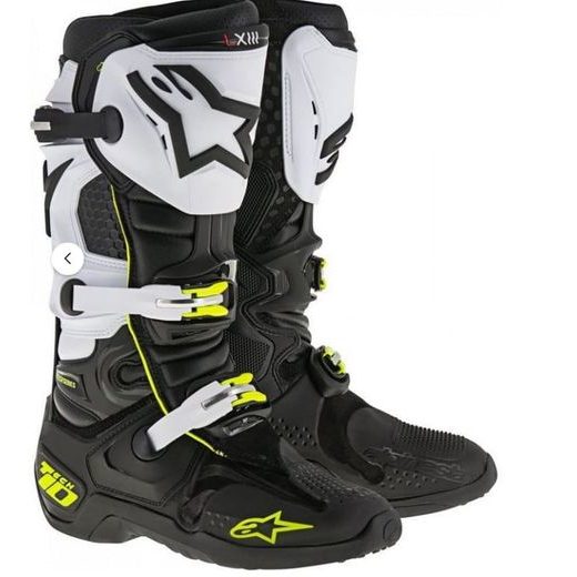 ALPINESTARS MOTOKROSOVÉ BOTY TECH 10 ČERNÁ/BÍLÁ/FLUO ŽLUTÁ
