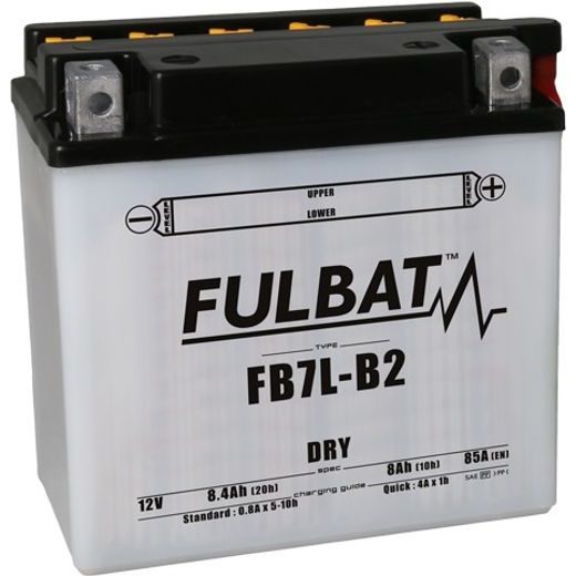 BATERIE 12V, YB7L-B2, 8AH, 85A, KONVENČNÍ 135X75X133 FULBAT (VČ. BALENÍ ELEKTROLYTU)