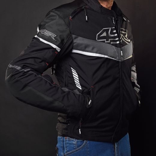 4SR PÁNSKÁ TEXTILNÍ MOTO BUNDA YOUNG GUN SHADOW ČERNO ŠEDÁ