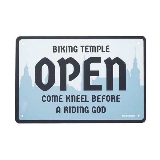 PLECHOVÁ CEDULE TEMPLE, OXFORD (ŠEDÁ/ČERNÁ, ROZMĚR 30 X 20 CM)