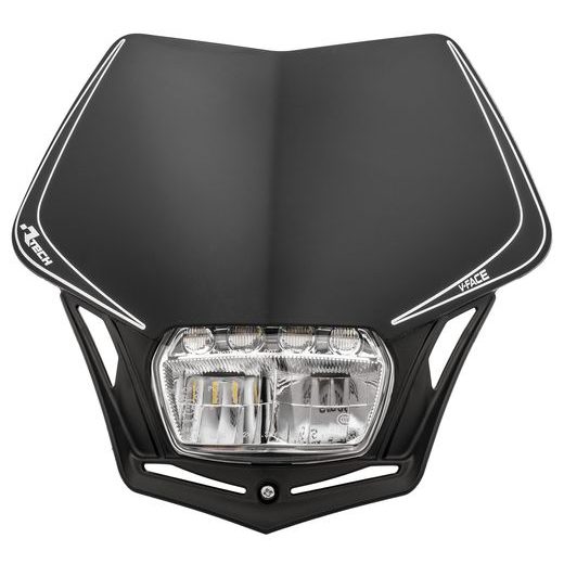 UNI PŘEDNÍ MASKA VČETNĚ SVĚTLA V-FACE FULL LED, RTECH (ČERNÁ)
