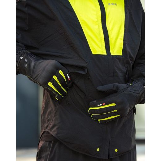 LS2 JET 2 MAN GLOVES BLACK H-V YELLOW
