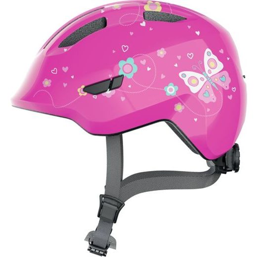 CYKLO PŘILBA SMILEY 3.0 PINK BUTTERFLY, ABUS, DĚTSKÁ (RŮŽOVÁ)