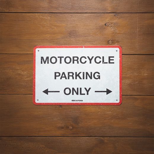 PLECHOVÁ CEDULE PARKING, OXFORD (ČERVENÁ/ŠEDÁ, ROZMĚR 30 X 20 CM)