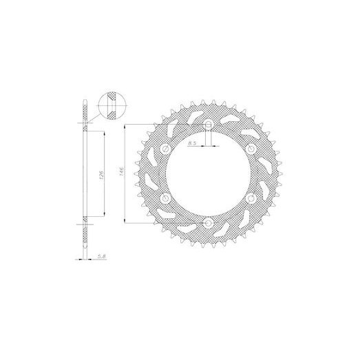OCELOVÁ ROZETA PRO SEKUNDÁRNÍ ŘETĚZY TYPU 520, BRAKING (41 ZUBŮ)