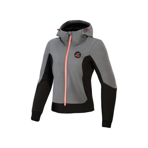 BUNDA STELLA RADIUM TECH HOODIE, ALPINESTARS, DÁMSKÁ (TMAVĚ ŠEDÁ/ČERNÁ/RŮŽOVÁ) 2026