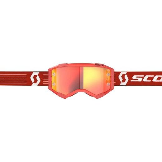 SCOTT MOTOKROSOVÉ BRÝLE FURY CH BRIGHT RED ORANGE CHROME WORKS ČIRÉ SKLO