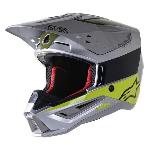 PŘILBA ALPINESTARS S-M5 BOND 2023 (STŘÍBRNÁ/ŽLUTÁ FLUO/ZELENÁ LESKLÁ)