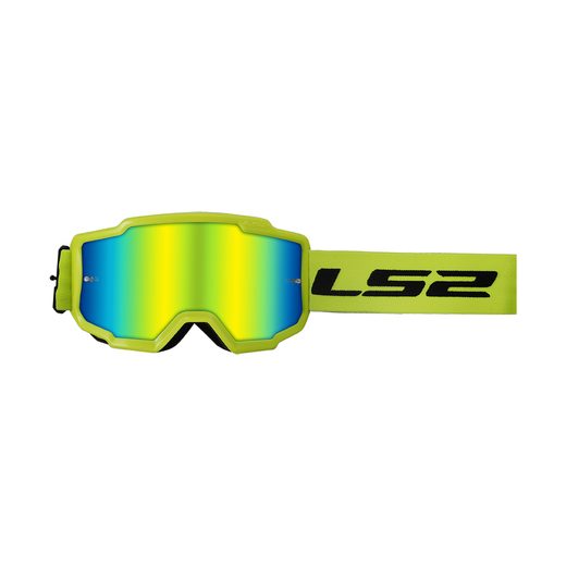 LS2 CHARGER GOGGLE H-V YELLOW WITH IRIDIUM VISOR