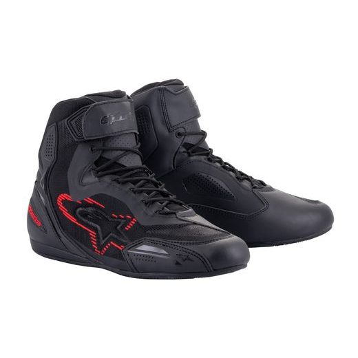 BOTY FASTER-3 RIDEKNIT, ALPINESTARS (ČERNÁ/TMAVĚ ŠEDÁ/ČERVENÁ) 2024