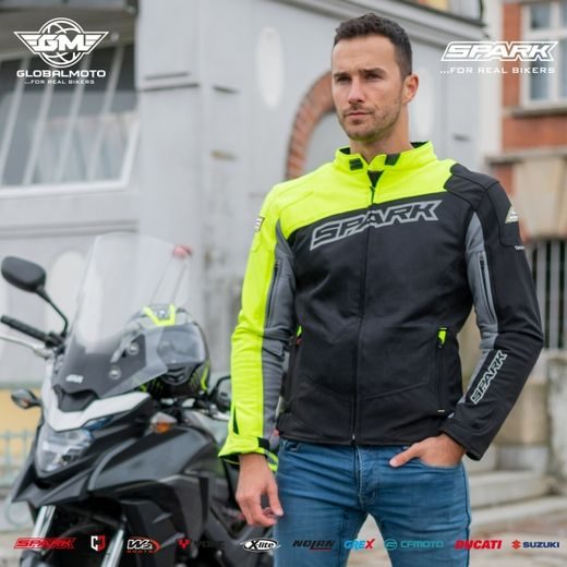 SPARK PÁNSKÁ TEXTILNÍ MOTO BUNDA MONTAUK FLUO