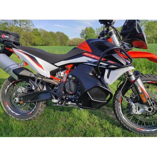 OCHRANNÉ RÁMY MOTORU RDMOTO CF130KD MATNÁ ČERNÁ VRCHNÍ A SPODNÍ PRO KTM ADVENTURE 790 / R 2019-2020, KTM ADVENTURE 890 /R/L 2021-2022