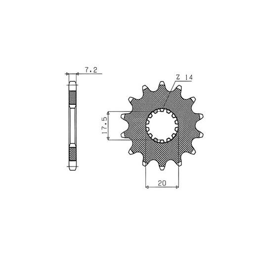 ŘETĚZOVÉ KOLEČKO PRO SEKUNDÁRNÍ ŘETĚZY TYPU 428, SUNSTAR (16 ZUBŮ)