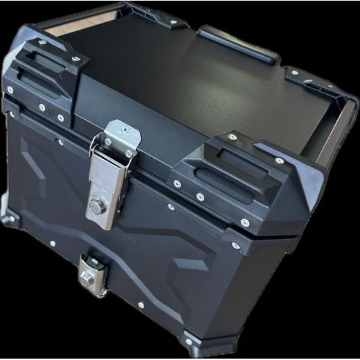 HLINÍKOVÝ KUFR DB 45L X-DESIGN ČERNÝ, PLOTNA + OPĚRKA + SÍŤKA NA ZAVAZADLA ZDARMA