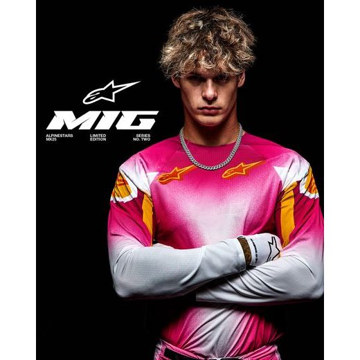 KALHOTY SUPERTECH LIMITOVANÁ EDICE MIG, ALPINESTARS (RŮŽOVÁ FLUO/BÍLÁ/ORANŽOVÁ) 2025