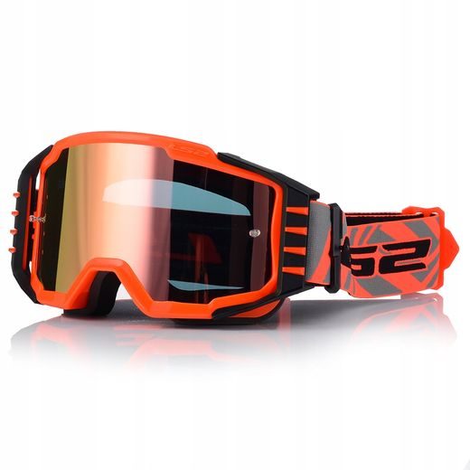 LS2 CHARGER PRO GOGGLE H-V ORANGE WITH IRIDIUM VISOR