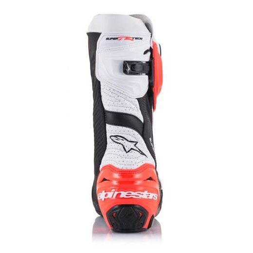 BOTY SUPERTECH R VENTED, ALPINESTARS (ČERNÁ/BÍLÁ/ČERVENÁ FLUO, PERFOROVANÁ OBŠÍVKA)