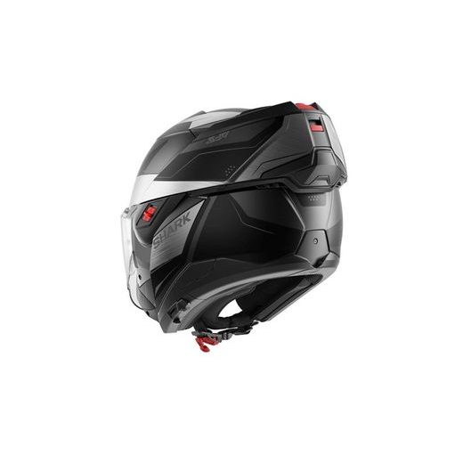 SHARK PŘEKLOPNÁ PŘILBA OXO MEKARIUM MAT ČERNÁ ŠEDÁ