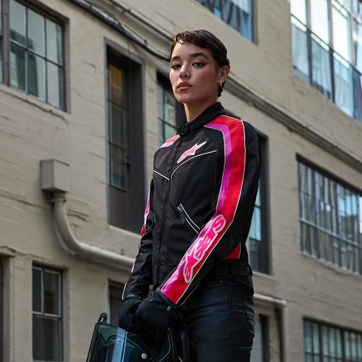 BUNDA STELLA T-DYNO WATER RESISTANT, ALPINESTARS, DÁMSKÁ (ČERNÁ/ČERVENÁ/RŮŽOVÁ) 2025