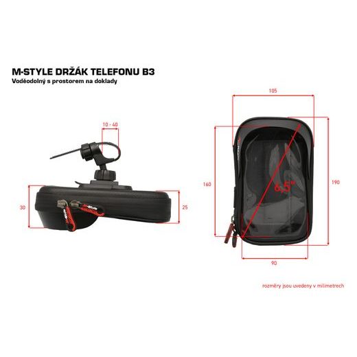 M-STYLE B3 VODĚODOLNÝ DRŽÁK NA TELEFON