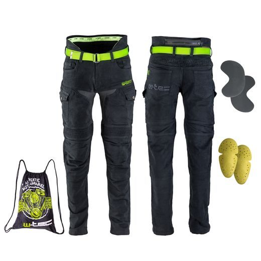 PÁNSKÉ MOTO JEANSY W-TEC AREDATOR - ČERNÁ