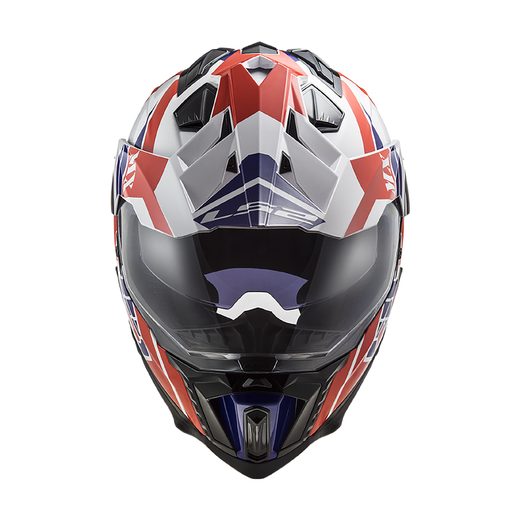 ENDURO HELMA LS2 MX701 EXPLORER ATLANTIS G.WHITE RED BLUE